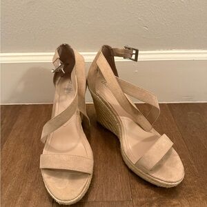 Charles David Nude Espadrille Wedges